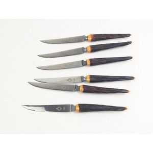 Vintage Crown Crest Sheffield Stainless 6 Steak Knives set